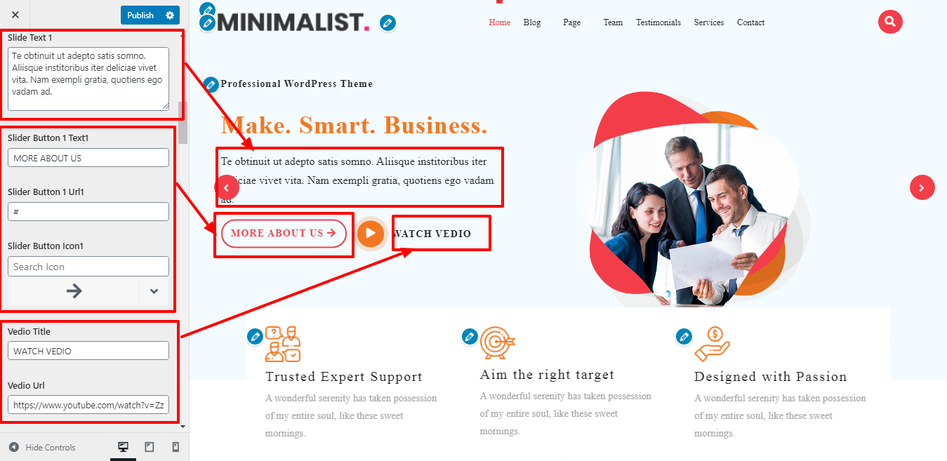 Image showing how to add content in slider